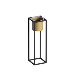 Aberto Design Maceta Decorativa GED-023-A Negro y Dorado
